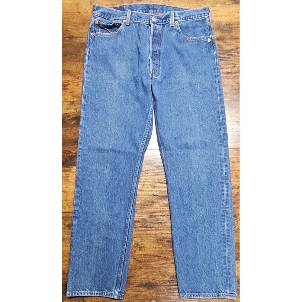 Vintage 00' Levis‎ 501xx Men's Size 34x30 Blue Straight Denim Jeans Y2K